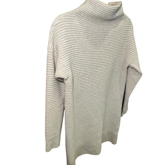 Madewell Women Small Skyscraper Sweater Dress Funnel‎ Neck Ribbed Merino Wool - Picture 6 of 13